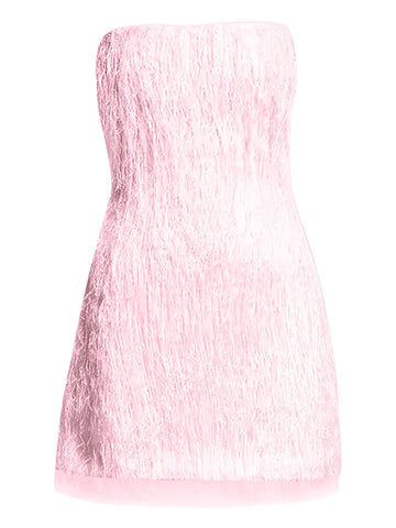 Rachel Gilbert Fringe Strapless Mini Dress