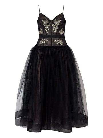 Erdem Embellished Tulle Dress