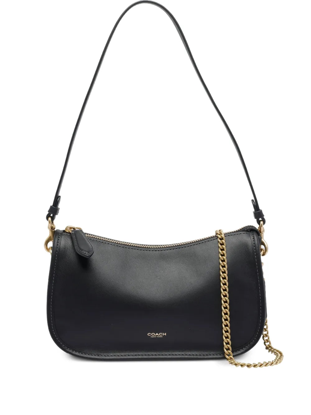 Coach Zip Closure Chain Strap Shoulder Bag