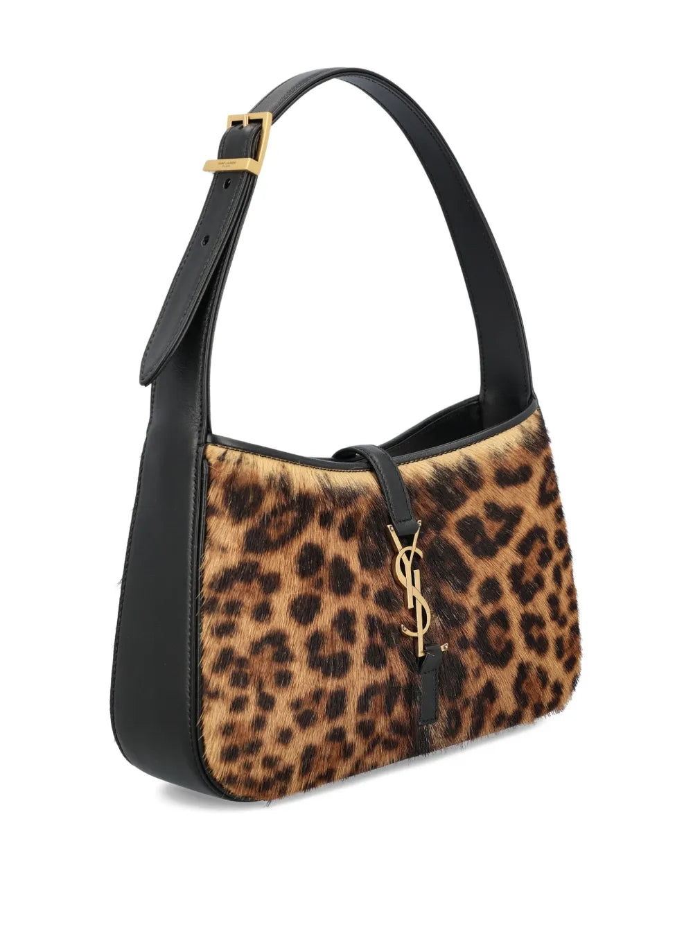 Saint Laurent Le 5 A 7 Leopard Print Clasp Shoulder Bag
