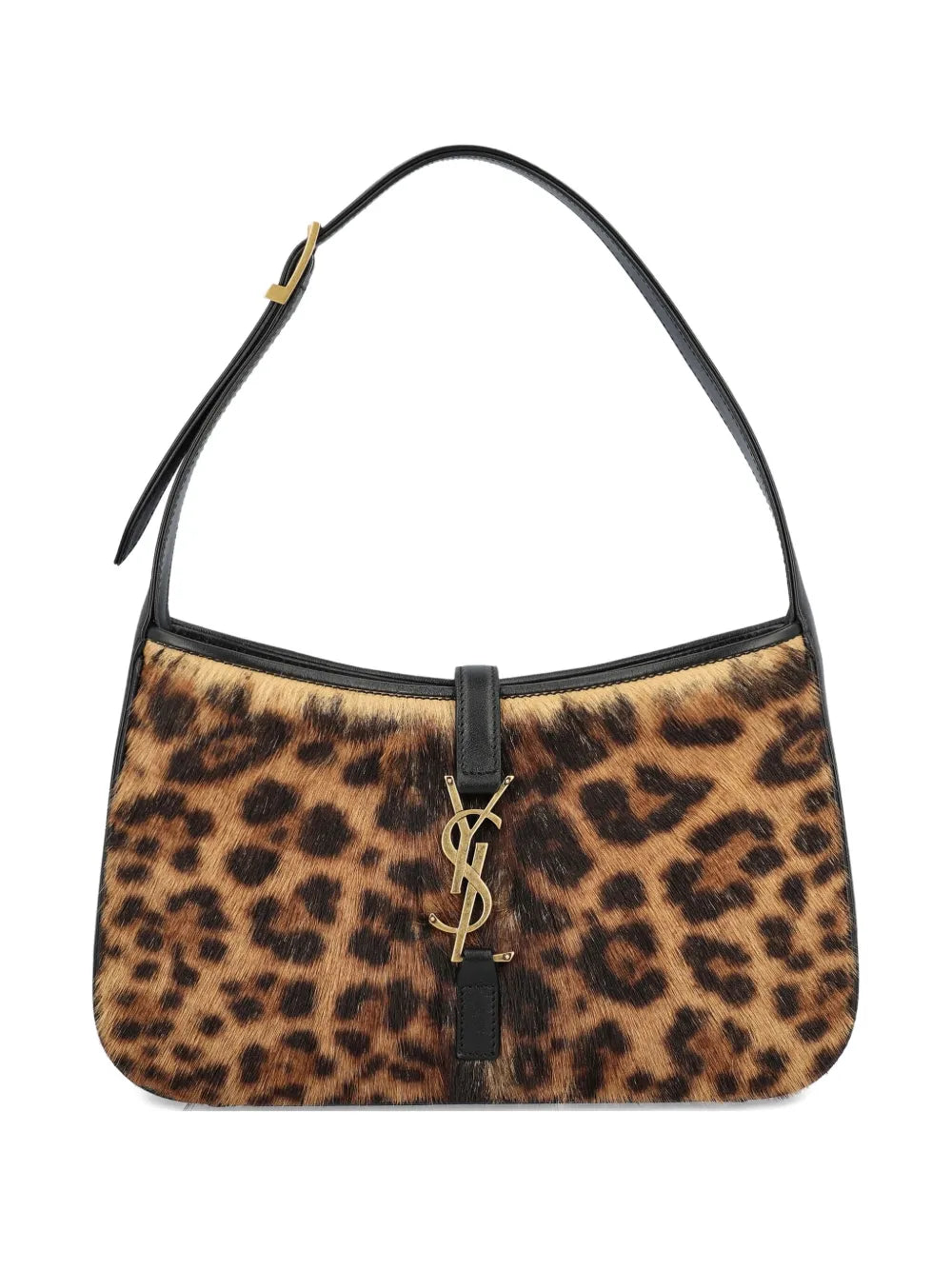 Saint Laurent Le 5 A 7 Leopard Print Clasp Shoulder Bag