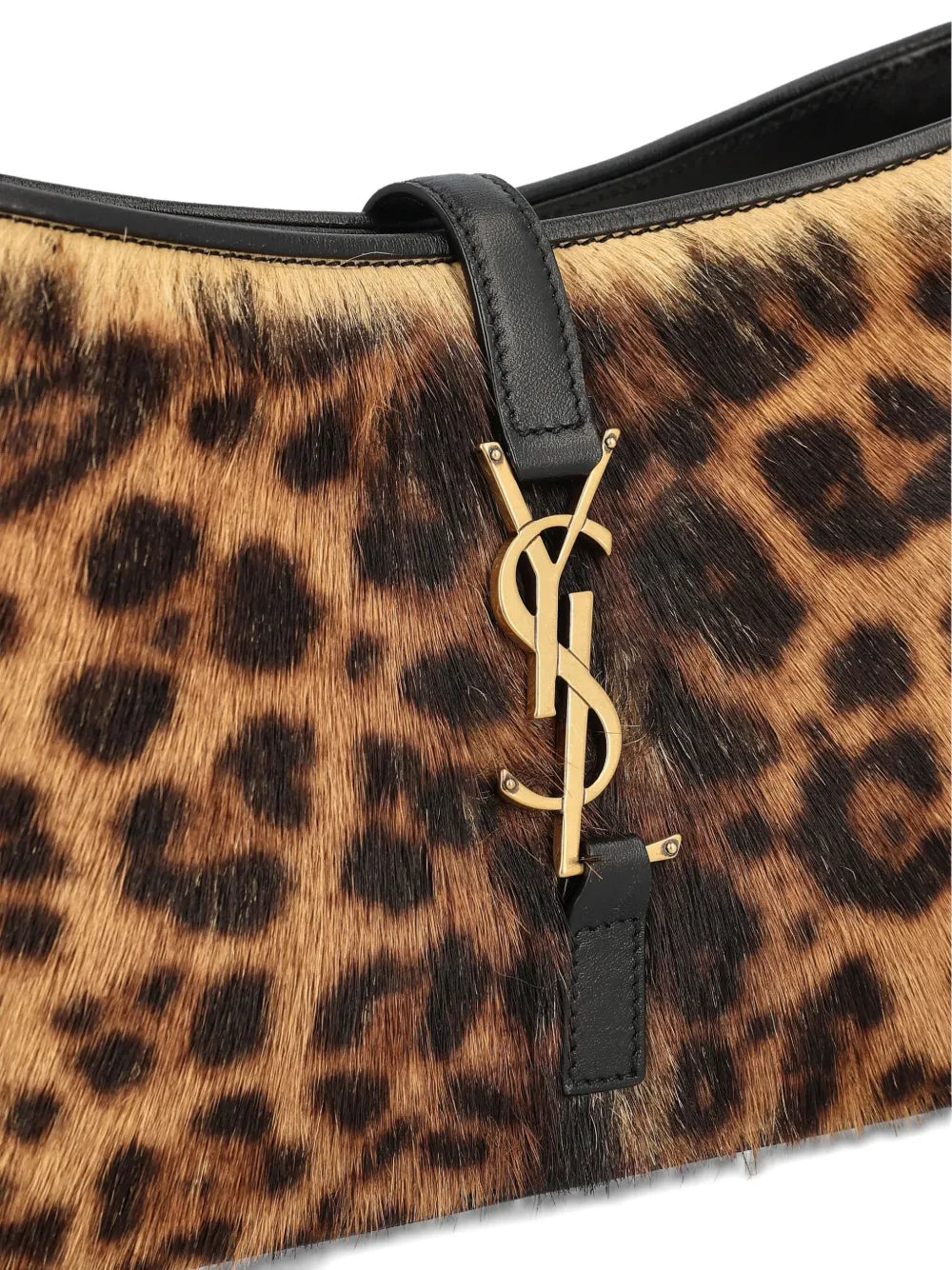 Saint Laurent Le 5 A 7 Leopard Print Clasp Shoulder Bag