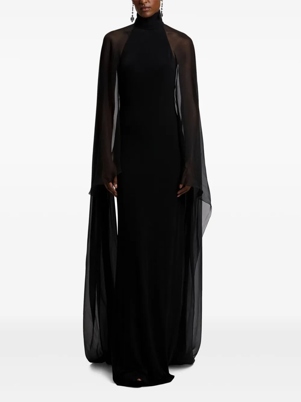 Ralph Lauren Collection High Neck Cape Maxi Dress