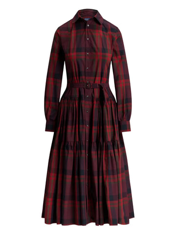 Polo Ralph Lauren Belted Tiered Midi Shirt Dress