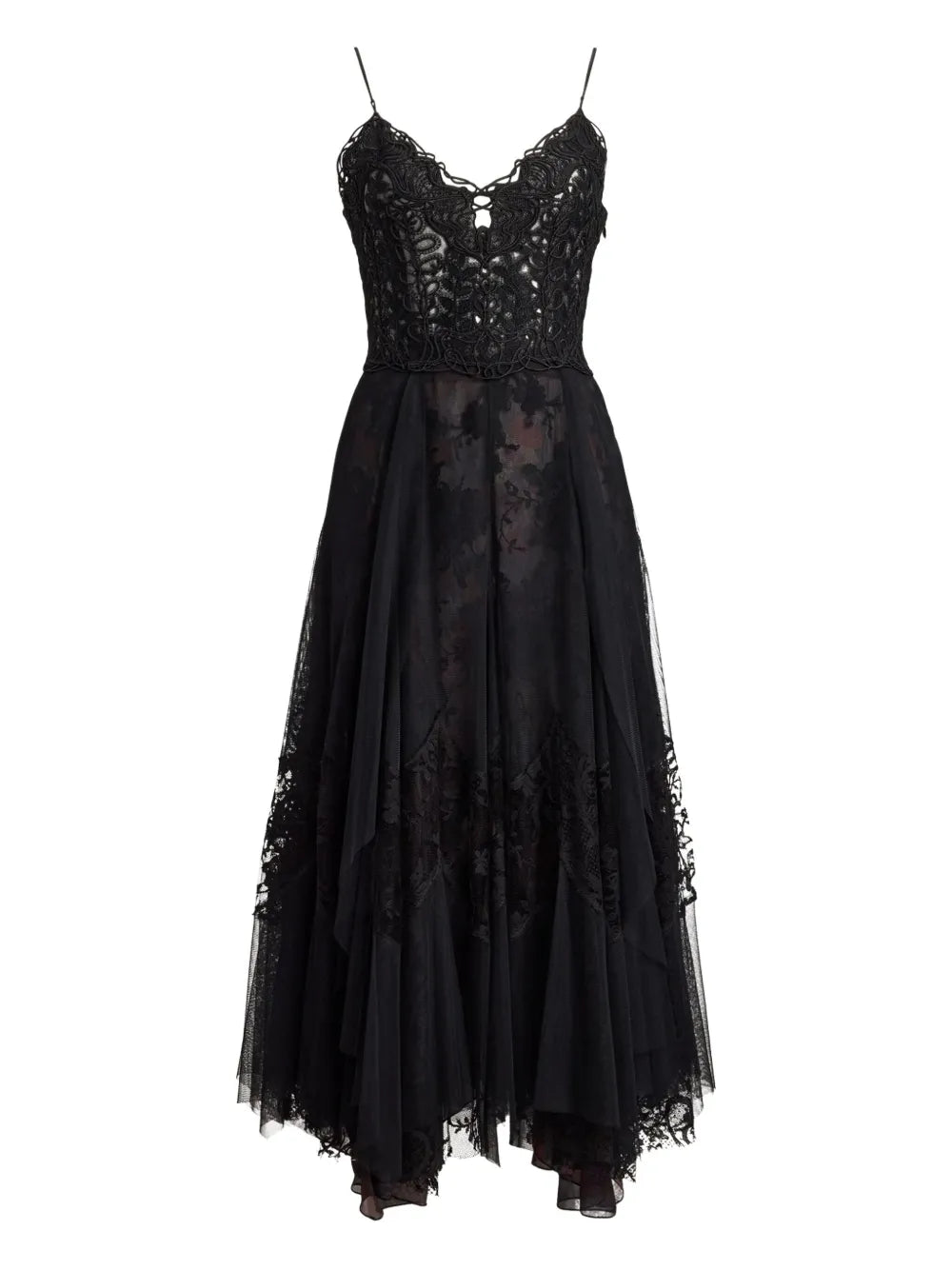 Ralph Lauren Collection Lace Embellished Tiered Maxi Dress