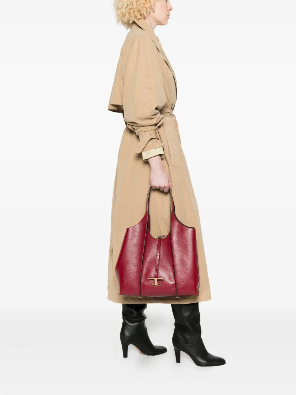 Tods T Logo Leather Shoulder Bag