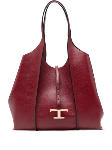 Tods T Logo Leather Shoulder Bag