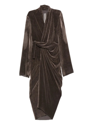 Rick Owens Draped Wrap Midi Dress