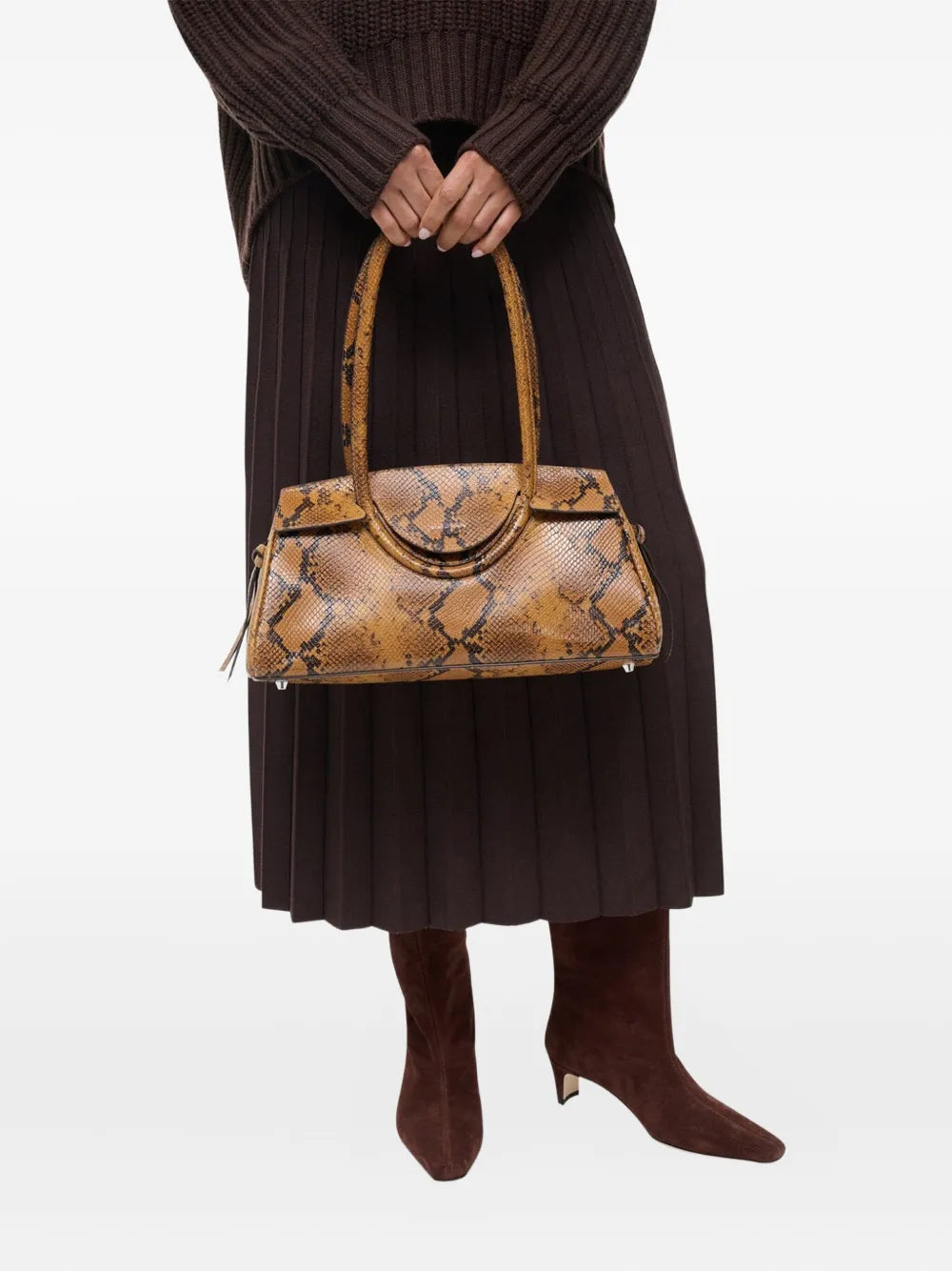 Staud Maude Snake Print Shoulder Bag