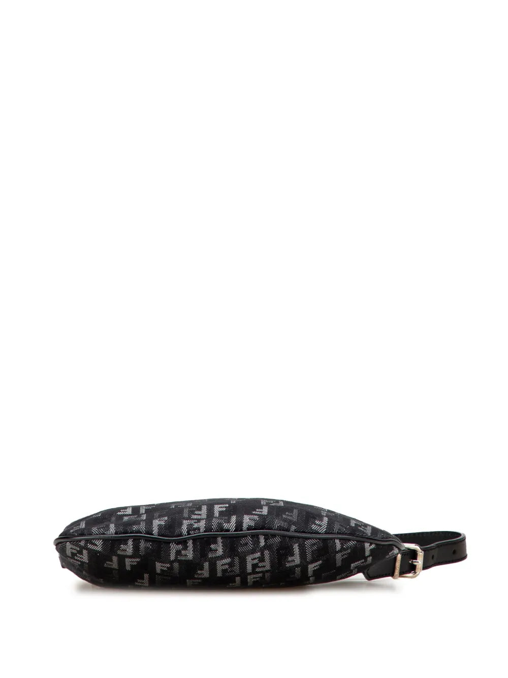 Fendi Pre Owned 2000 2010 Zucchino Denim Oyster Shoulder Bag