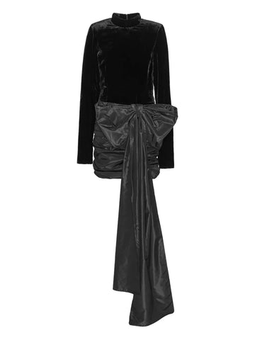 Rotate Birger Christensen Velvet Bow Mini Dress