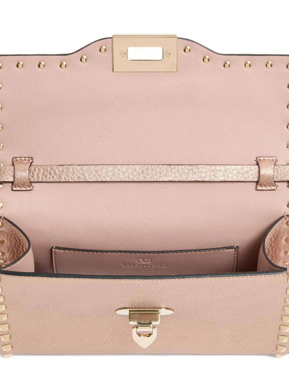 Valentino Garavani Small Rockstud Grainy Leather Crossbody Bag