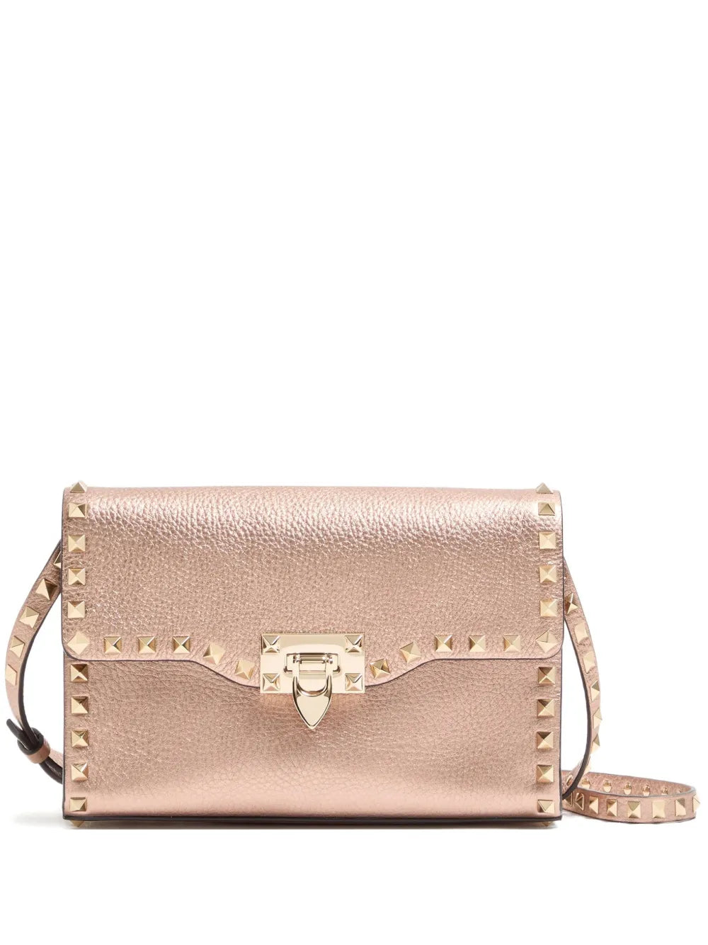 Valentino Garavani Small Rockstud Grainy Leather Crossbody Bag