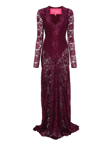 Miau By Clara Rotescu Juniper Lace Long Sleeved Dress