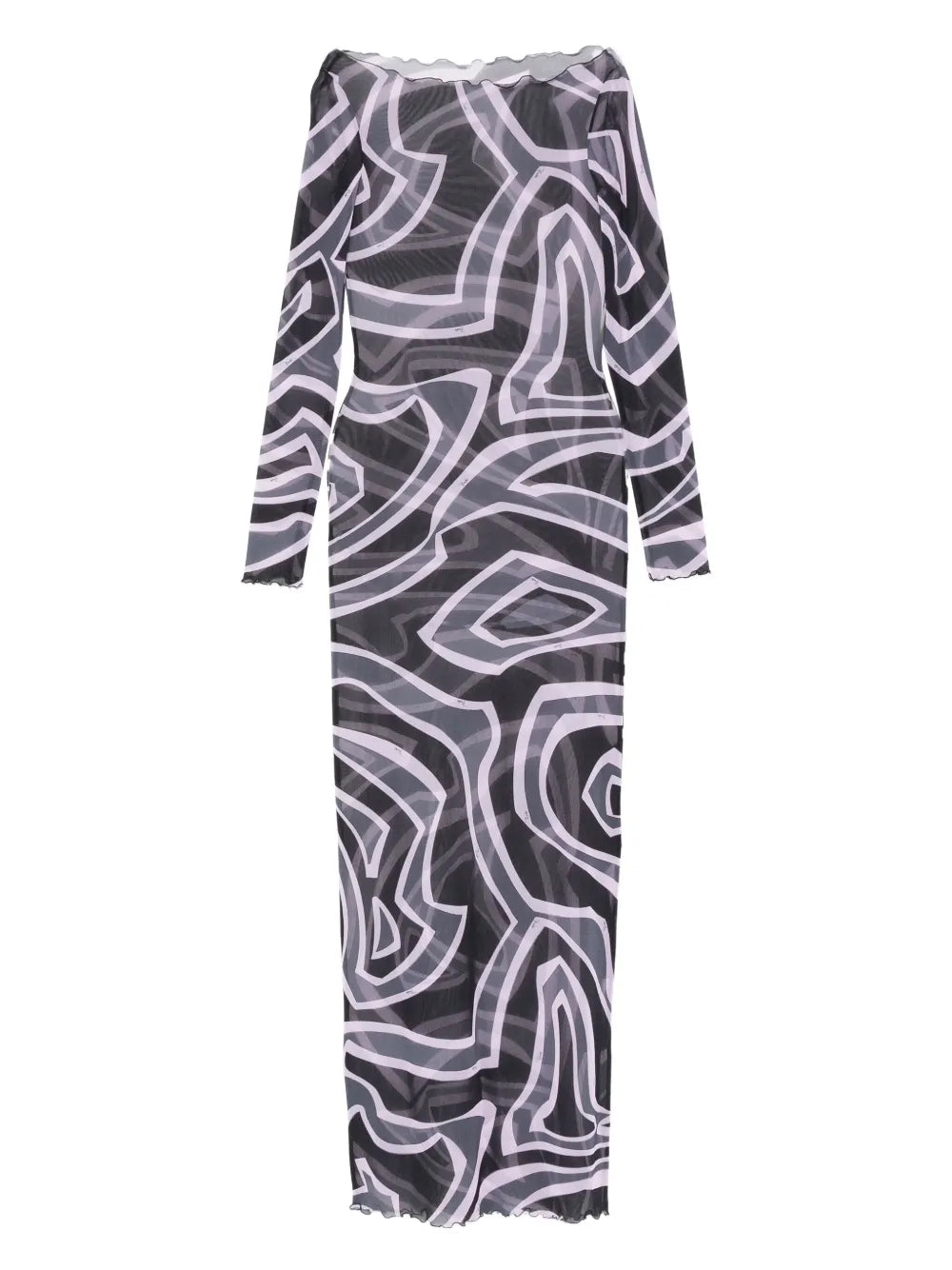 Pucci Abstract Print Long Sleeve Maxi Dress