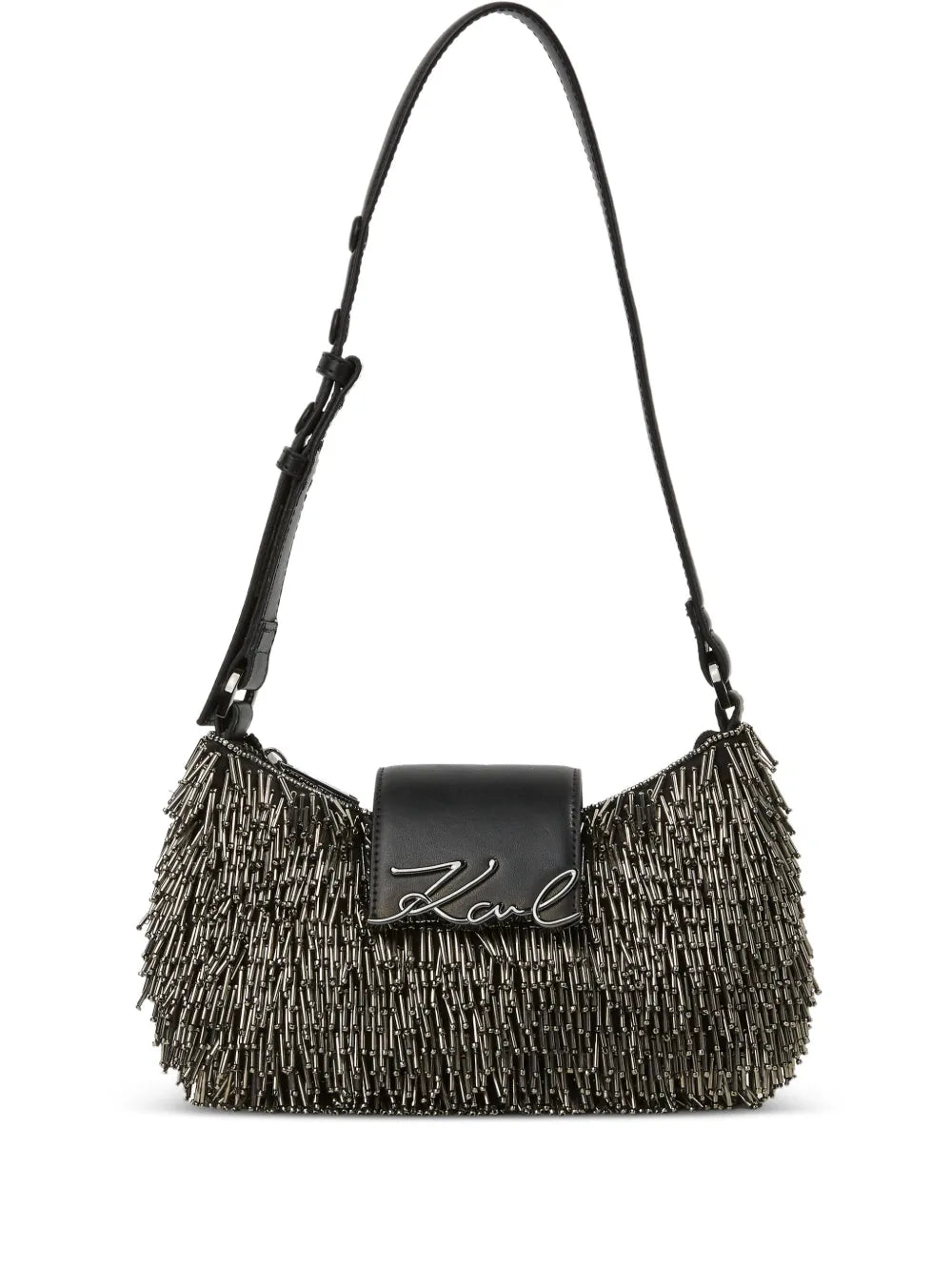 Karl Lagerfeld Signature Beaded Shoulder Bag