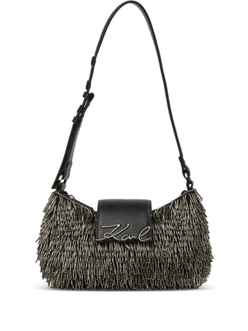 Karl Lagerfeld Signature Beaded Shoulder Bag