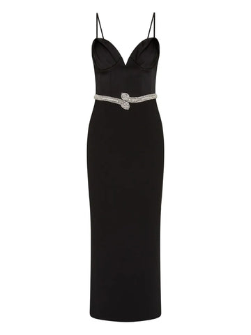 Rebecca Vallance Lilith Snake Belt Midi Dress
