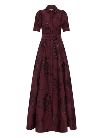 Rebecca Vallance Arlette Belted Floral Short Sleeve Maxi Dress