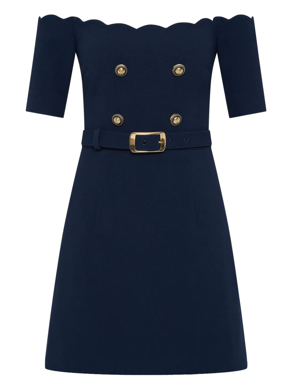 Rebecca Vallance Off Shoulder Belted Dress