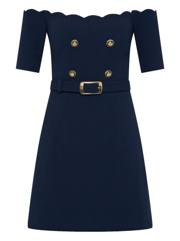 Rebecca Vallance Off Shoulder Belted Dress