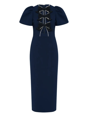 Rebecca Vallance Nemy Bow Midi Dress