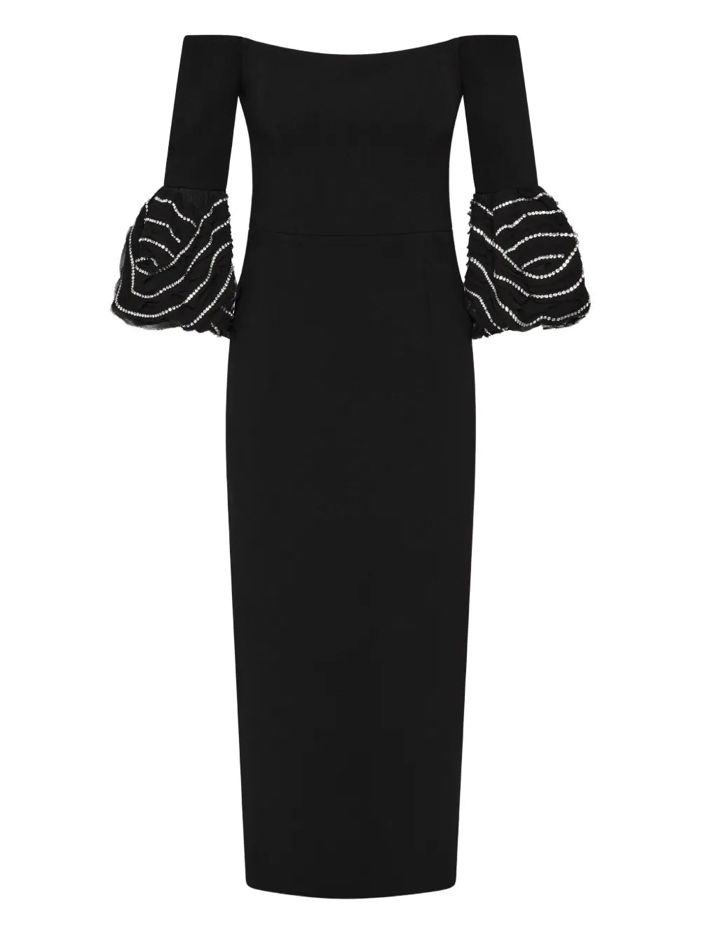 Rebecca Vallance Bellatrix Off Shoulder Ruffled Midi Dress