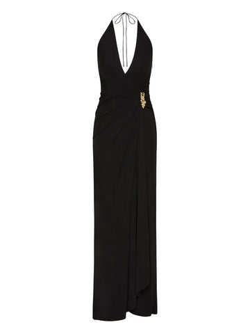 Rebecca Vallance Zaley Halter Embellished Maxi Dress