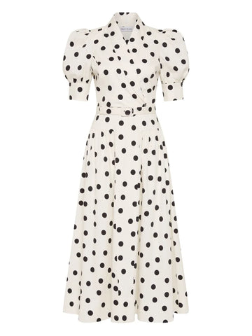 Rebecca Vallance Maisie Puffed Sleeve Belted Midi Dress