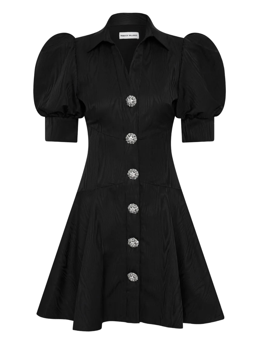 Rebecca Vallance Narcissa Button Puff Sleeve Mini Dress