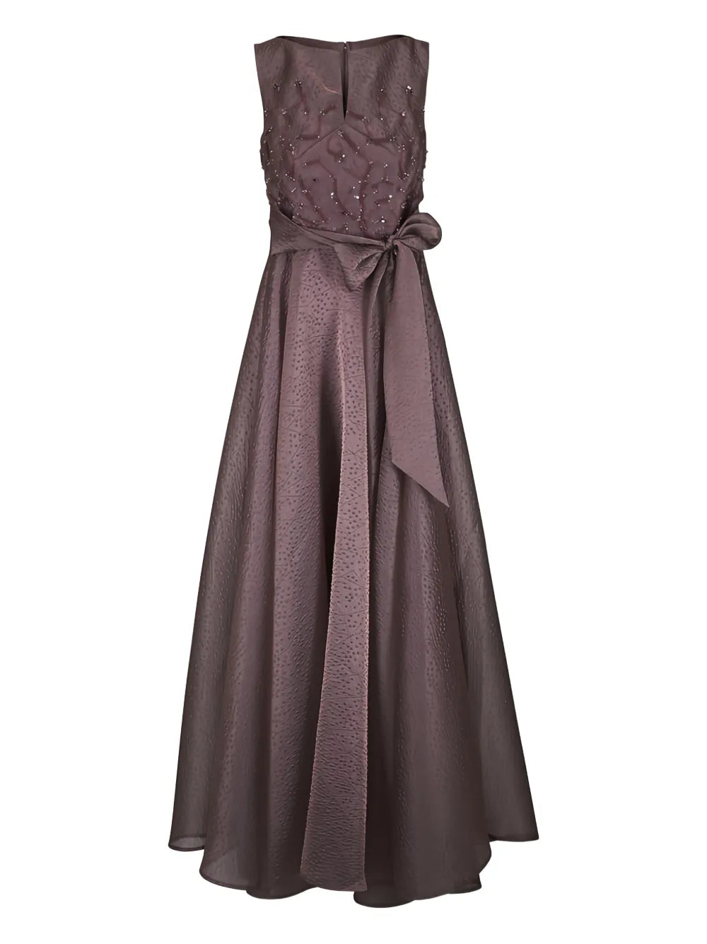 Talbot Runhof Embellished Tie Maxi Dress
