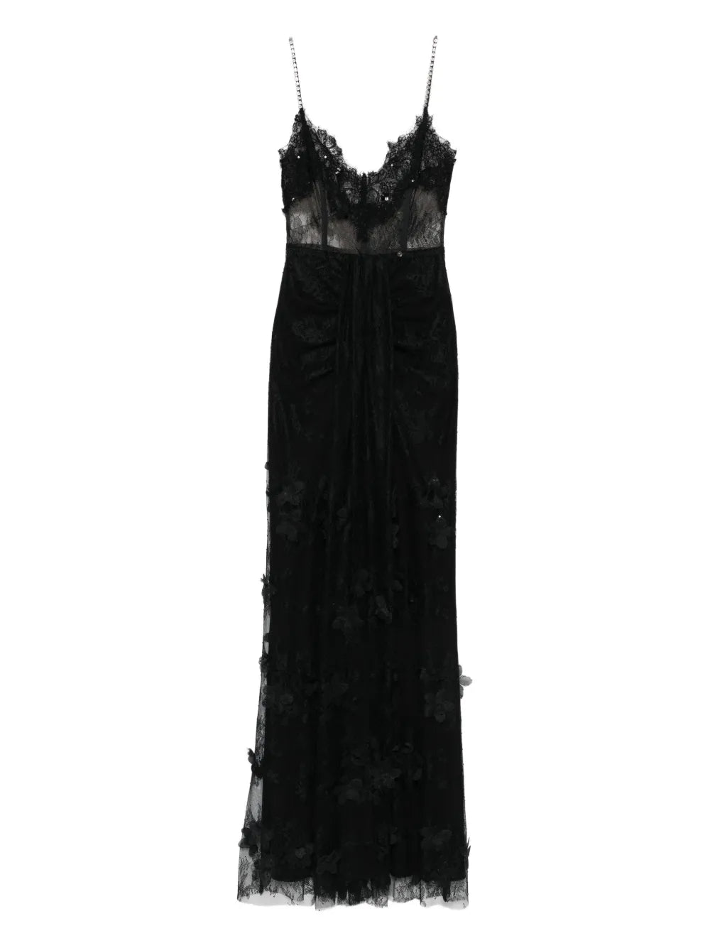 Nissa Floral Embellished Lace Maxi Dress
