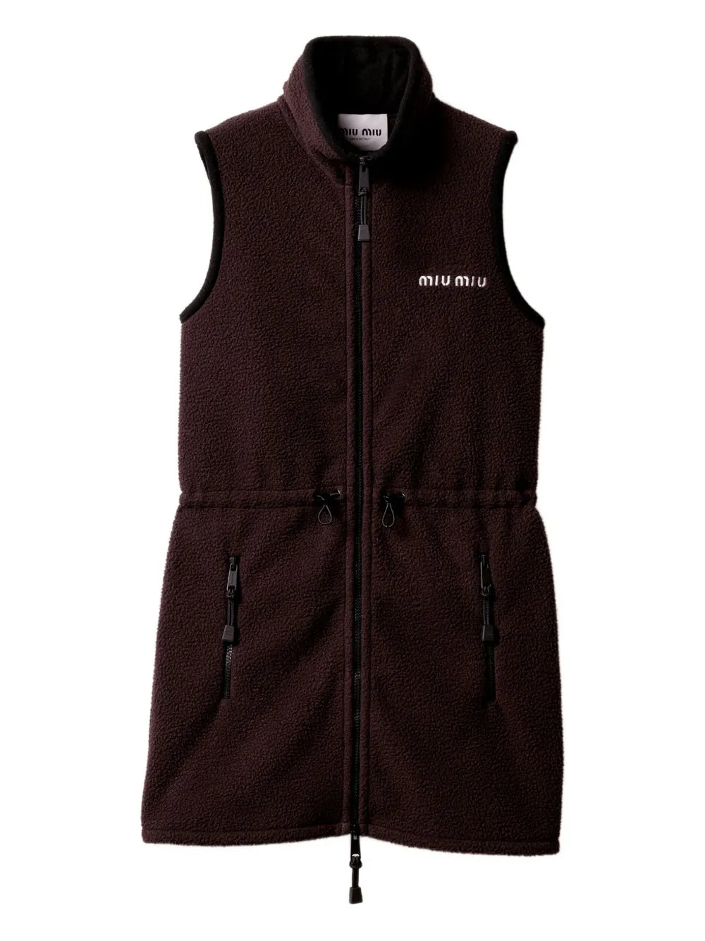 Miu Miu Stand Collar Fleece Dress