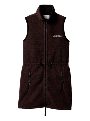 Miu Miu Stand Collar Fleece Dress