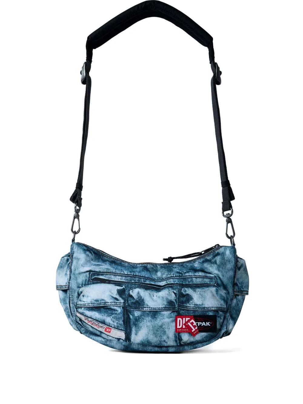 Diesel Logo Patch Denim Effect Shoulder Bag