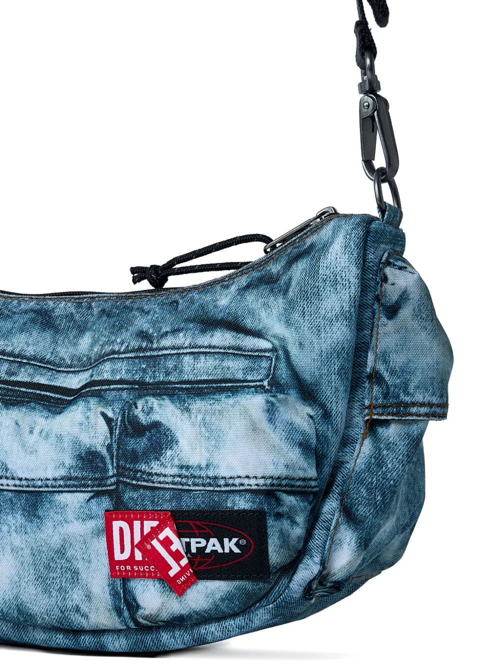 Diesel Logo Patch Denim Effect Shoulder Bag