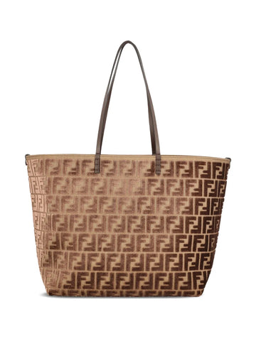 Fendi Ff Logo Velvet Tote Bag