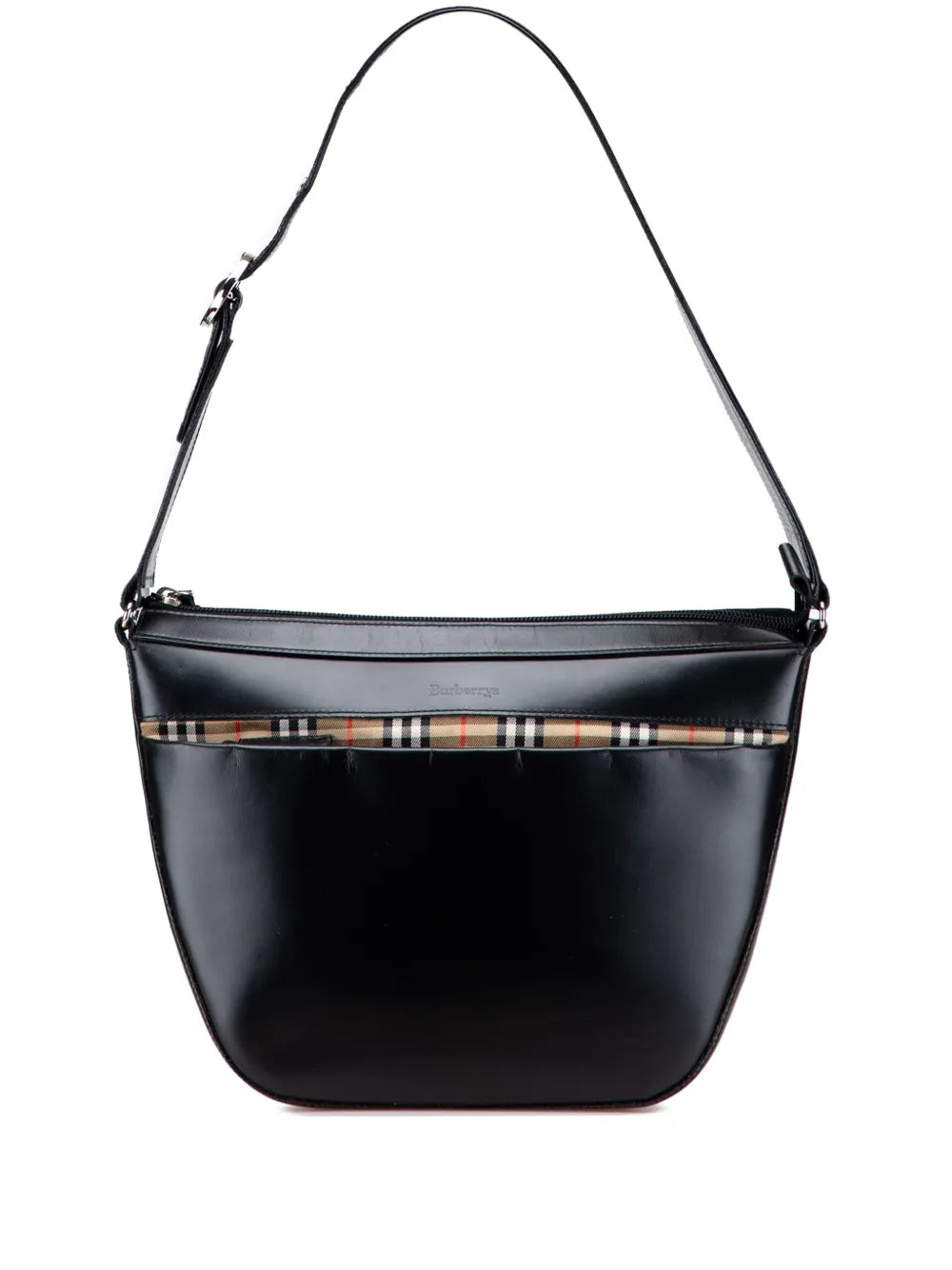 Burberry Pre Owned 20Th Century House Check Trimmed Leather Shoulder Bag
