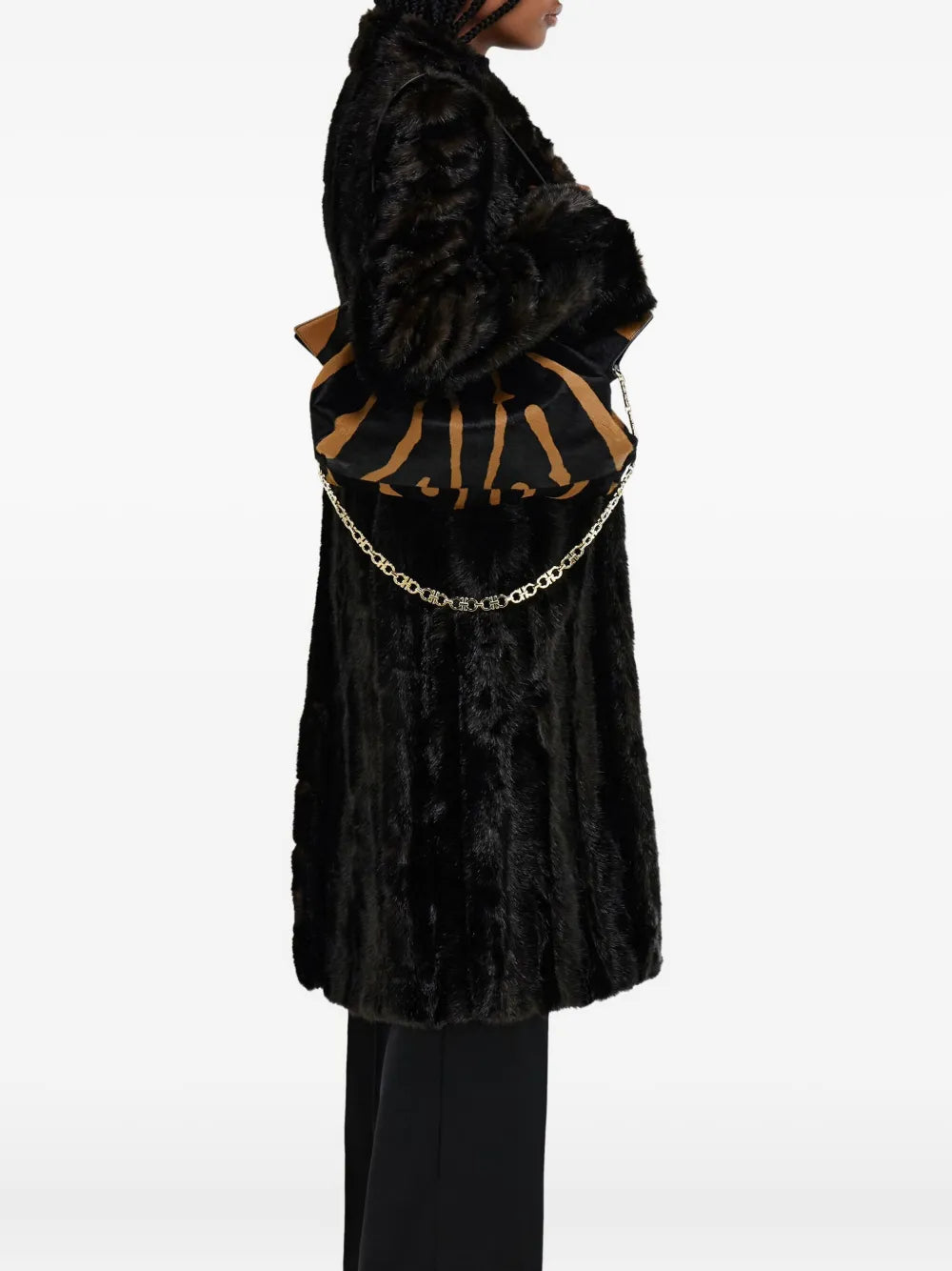 Ferragamo Medium Soft Animal Print Gancini Pin Shoulder Bag