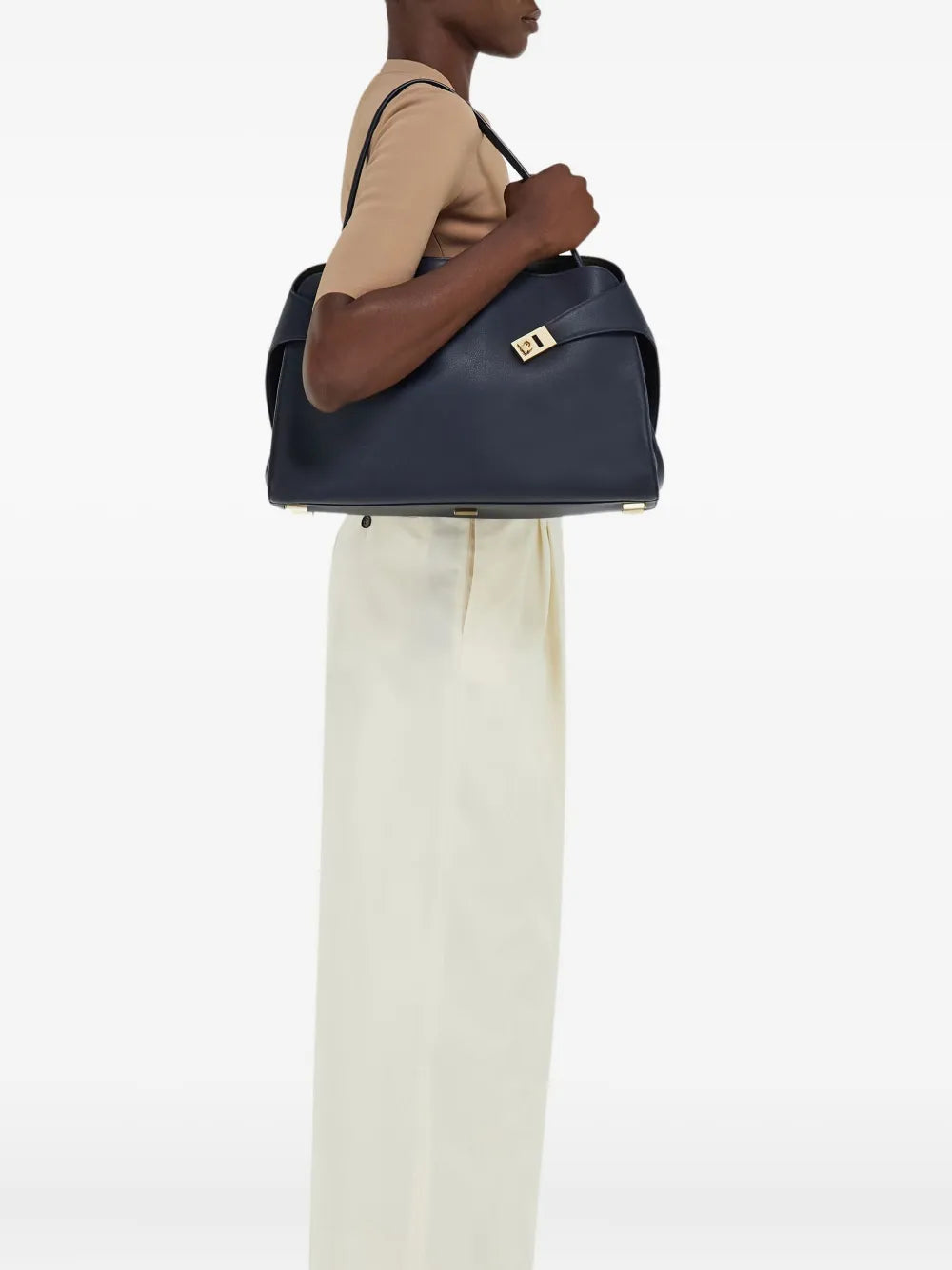 Ferragamo Large Hug Leather Shoulder Bag
