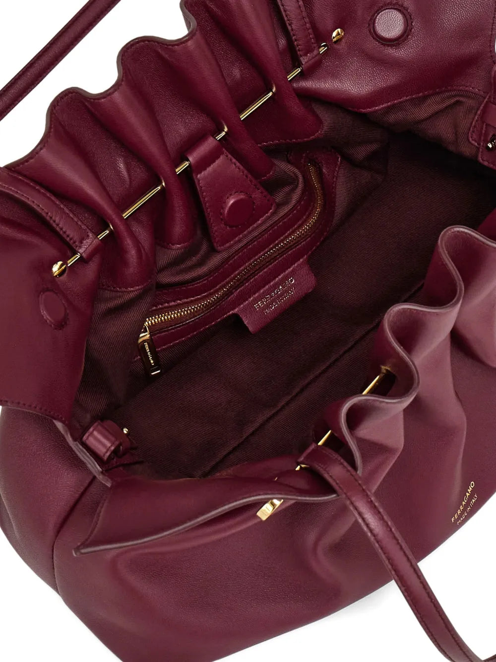 Ferragamo Medium Soft Double Gancini Shoulder Bag
