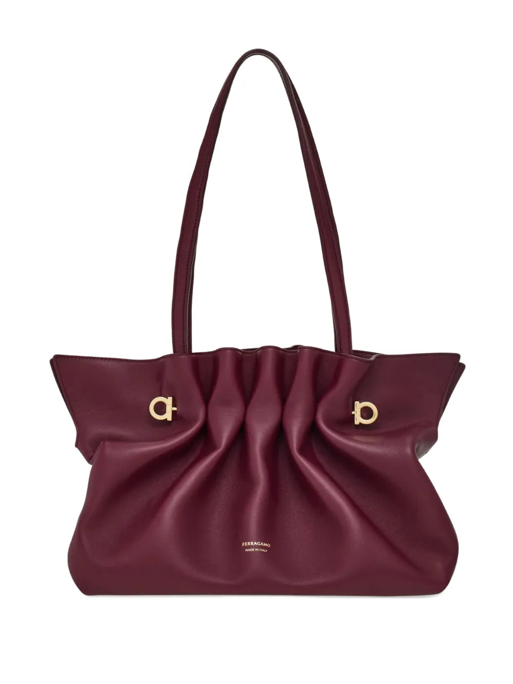 Ferragamo Medium Soft Double Gancini Shoulder Bag