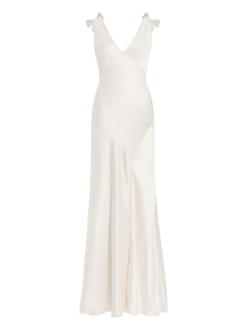 Jenny Packham Collette Beaded Bow Detail Maxi Dress