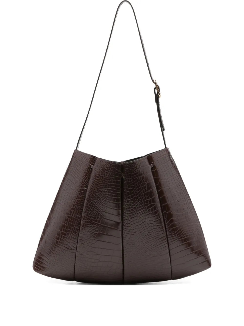 Themoire Crocodile Embossed Shoulder Bag