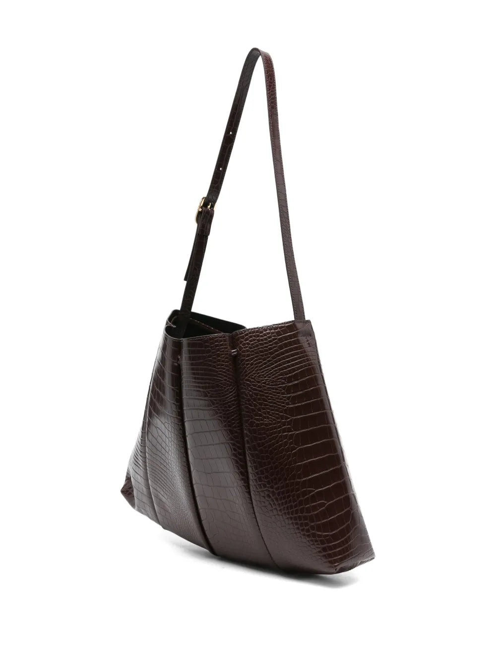 Themoire Crocodile Embossed Shoulder Bag
