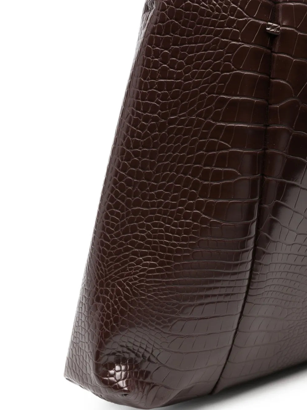 Themoire Crocodile Embossed Shoulder Bag