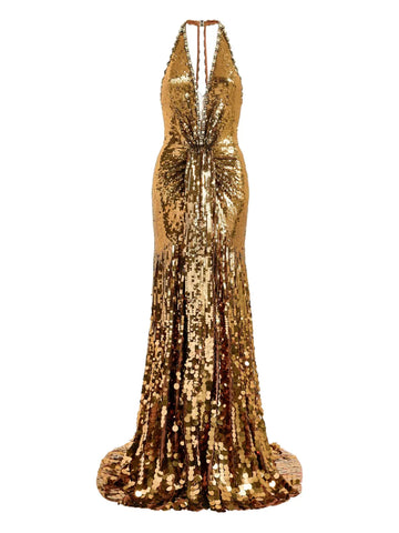 Jenny Packham Lisette Sequin Embellished Maxi Dress