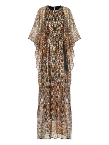 Taller Marmo Erte Wave Pattern Maxi Kaftan