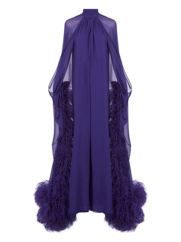 Taller Marmo Feathered Eterea Maxi Gown