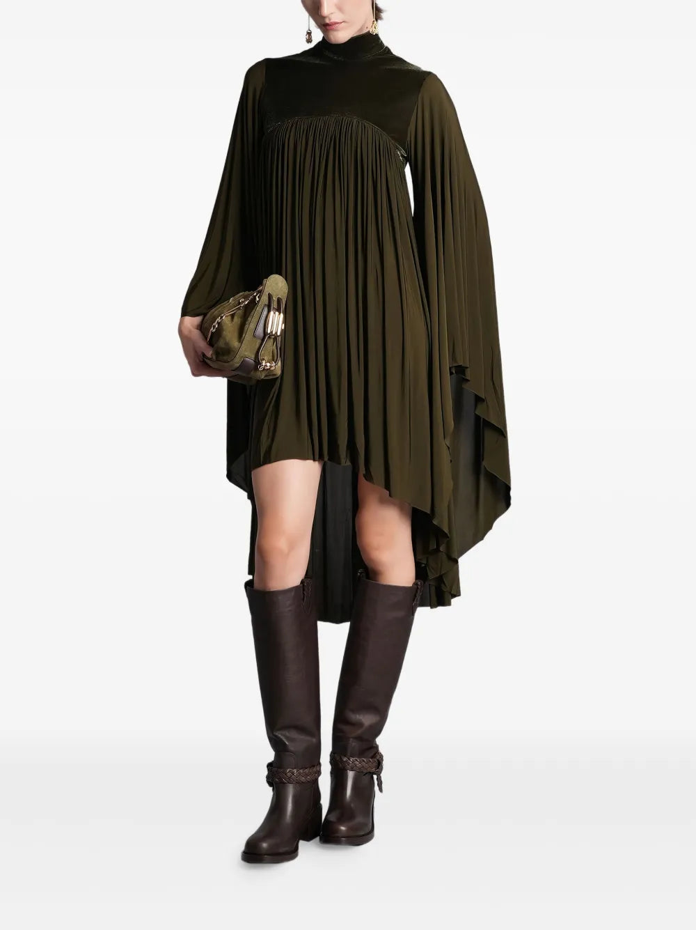 Zimmermann Memento High Neck Pleated Dress